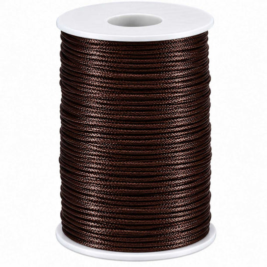 2 mm Coconut Brown Polyester Rattail Satin Cord/Thread 100 yd (91.5 m) 280-