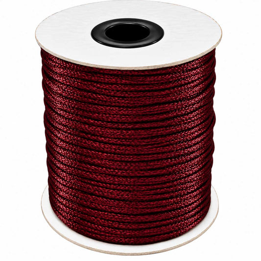 2 mm Dark Red Nylon Rattail Satin Cord/Thread 100 yd (91.5 m) 280-