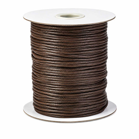 2 mm Dark Saddle Brown Round Waxed Polyester Cord/Thread 90 yd (82 m) 280-