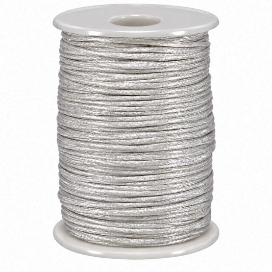 2 mm Gainsboro Polyester Rattail Satin Cord/Thread 100 yd (91.5 m) 280-