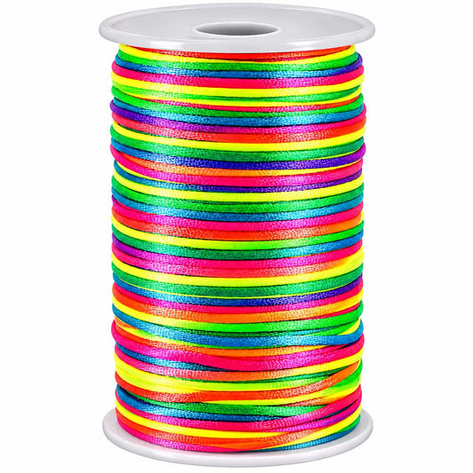 2 mm Rainbow Nylon Rattail Satin Cord/Thread 109 yd (100 m) 280-