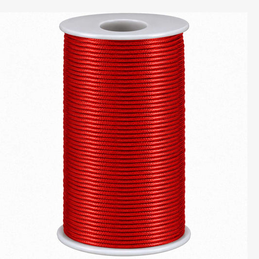 2 mm Red Polyester Rattail Satin Cord/Thread 100 yd (91.5 m) 280-