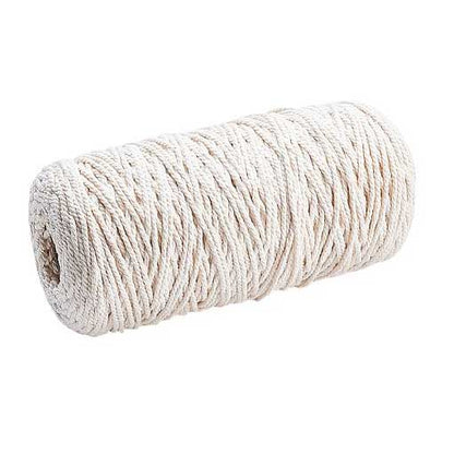 2 mm (5/64") Creamy White Twisted Cotton Macrame Rope 200 m (218 yd) 280-