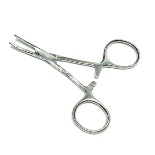 3 1/2 Inch Forceps Bent Nose Stainless Steel (1 Pack)  paracordwholesale