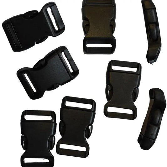 3/4 Inch Black Curved Side Release Buckles (10 Pack)  paracordwholesale