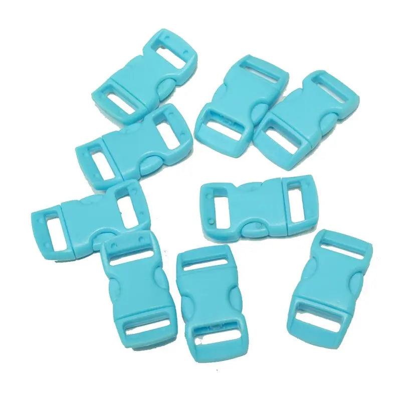 3/8 Inch Baby Blue Curved Side Release Buckles (10 Pack)  paracordwholesale