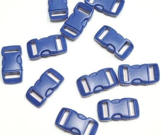 3/8 Inch Dark Blue Curved Side Release Buckles (10 Pack)  paracordwholesale