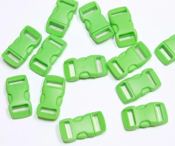 3/8 Inch Green Curved Side Release Buckles (10 Pack)  paracordwholesale