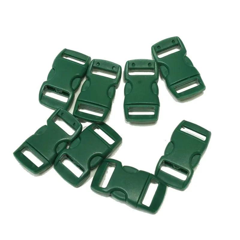 3/8 Inch Hunter Green Curved Side Release Buckles (10 Pack)  paracordwholesale