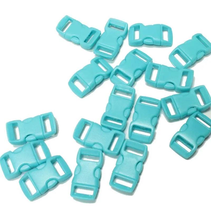3/8 Inch Light Blue Curved Side Release Buckles (10 Pack)  paracordwholesale