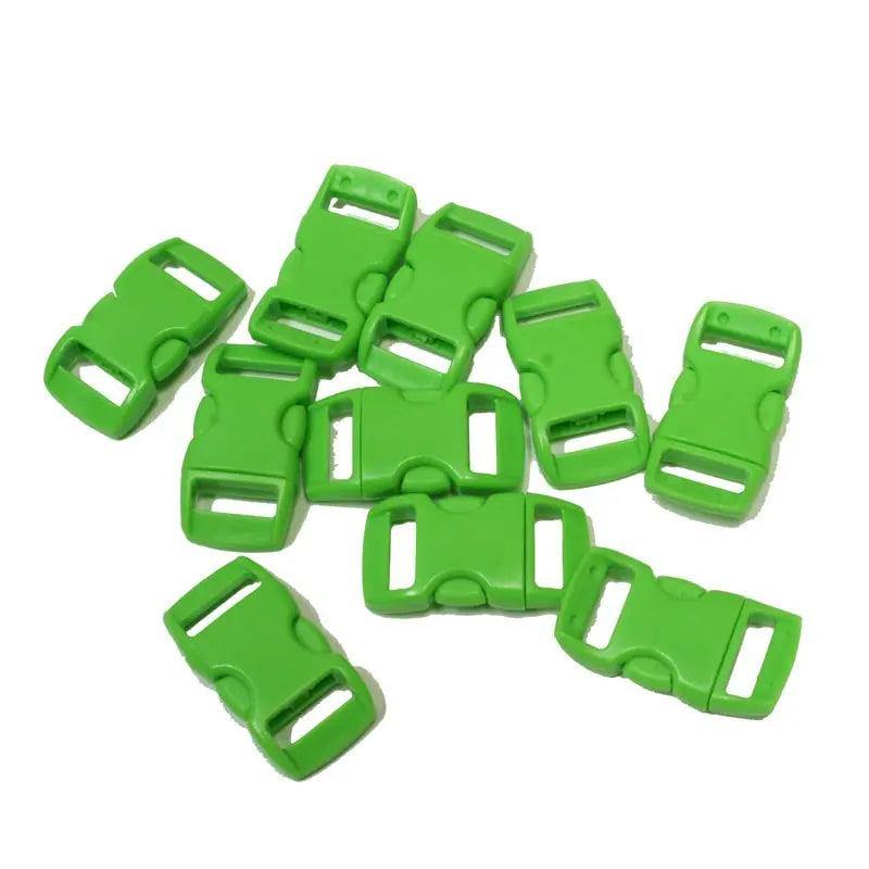 3/8 Inch Neon Green Curved Side Release Buckles (10 Pack)  paracordwholesale