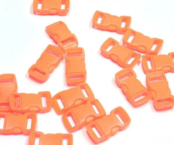 3/8 Inch Neon Orange Curved Side Release Buckles (10 Pack)  paracordwholesale
