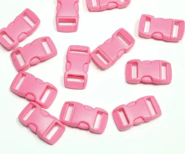 3/8 Inch Pink Curved Side Release Buckles (10 Pack)  paracordwholesale