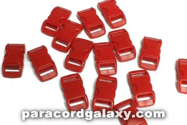 3/8 Inch Red Curved Side Release Buckles (10 Pack)  paracordwholesale