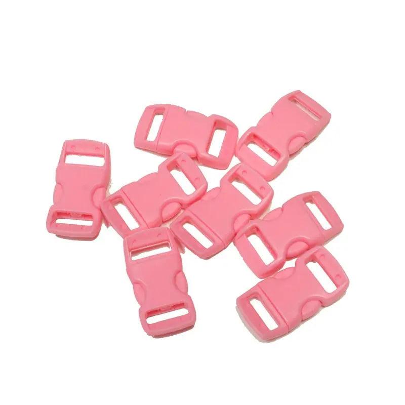 3/8 Inch Rose Pink Curved Side Release Buckles (10 Pack)  paracordwholesale