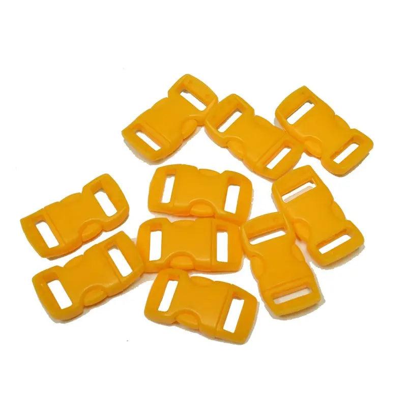 3/8 Inch Tangerine Curved Side Release Buckles (10 Pack)  paracordwholesale