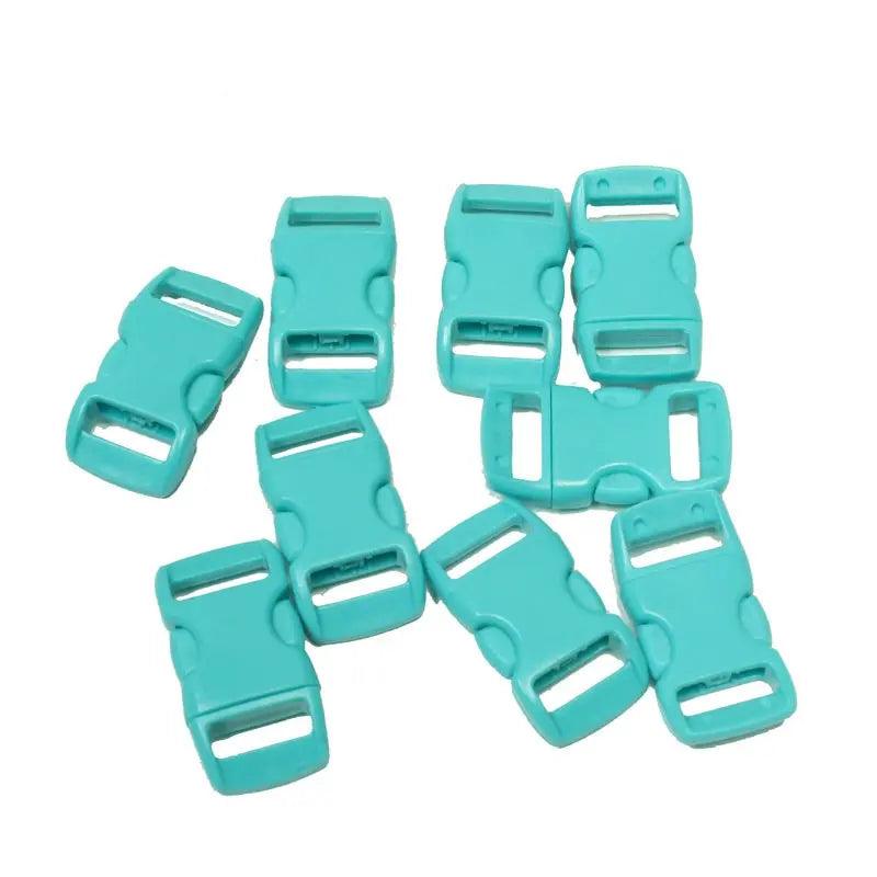3/8 Inch Turquoise Curved Side Release Buckles (10 Pack)  paracordwholesale