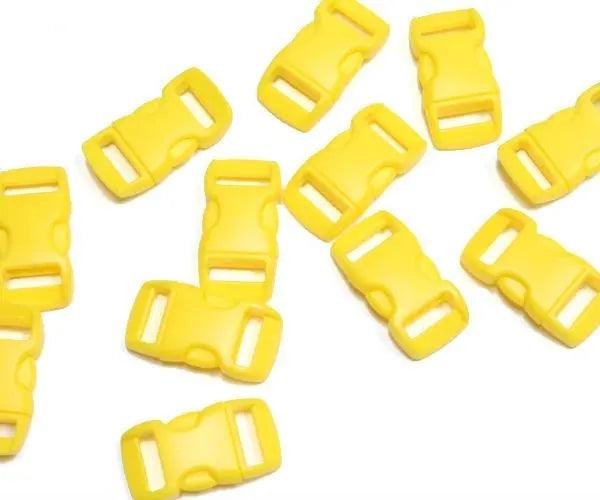 3/8 Inch Yellow Curved Side Release Buckles (10 Pack)  paracordwholesale