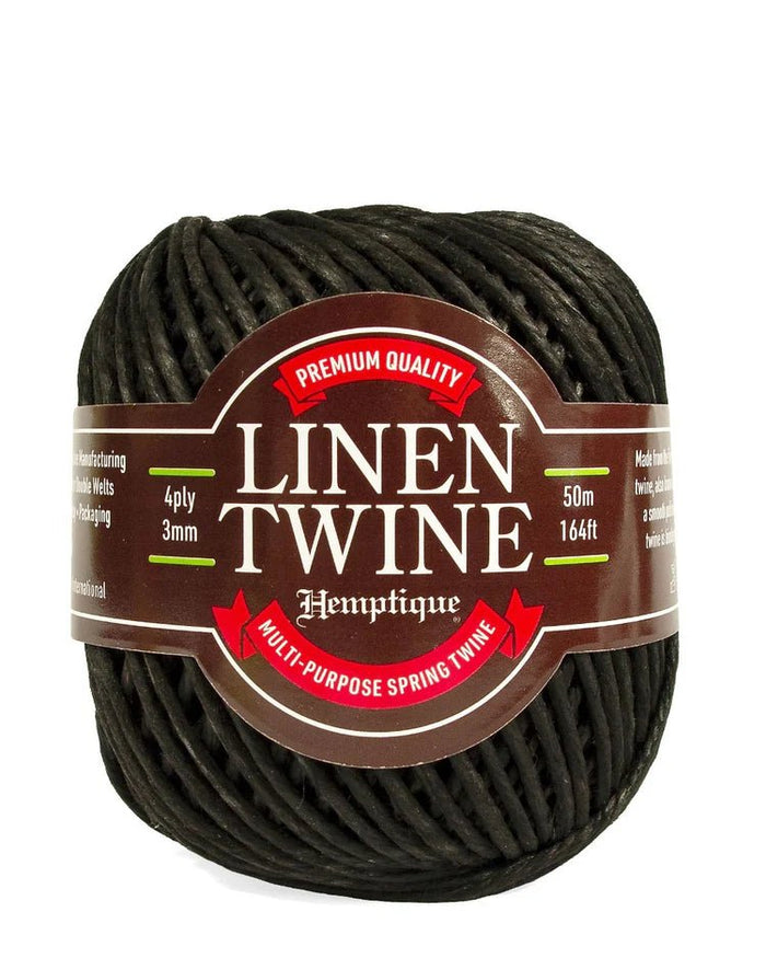 3 mm (1/8") Black Premium Linen Spring Twine/Cord 50 m (54 yards) - Paracord Galaxy