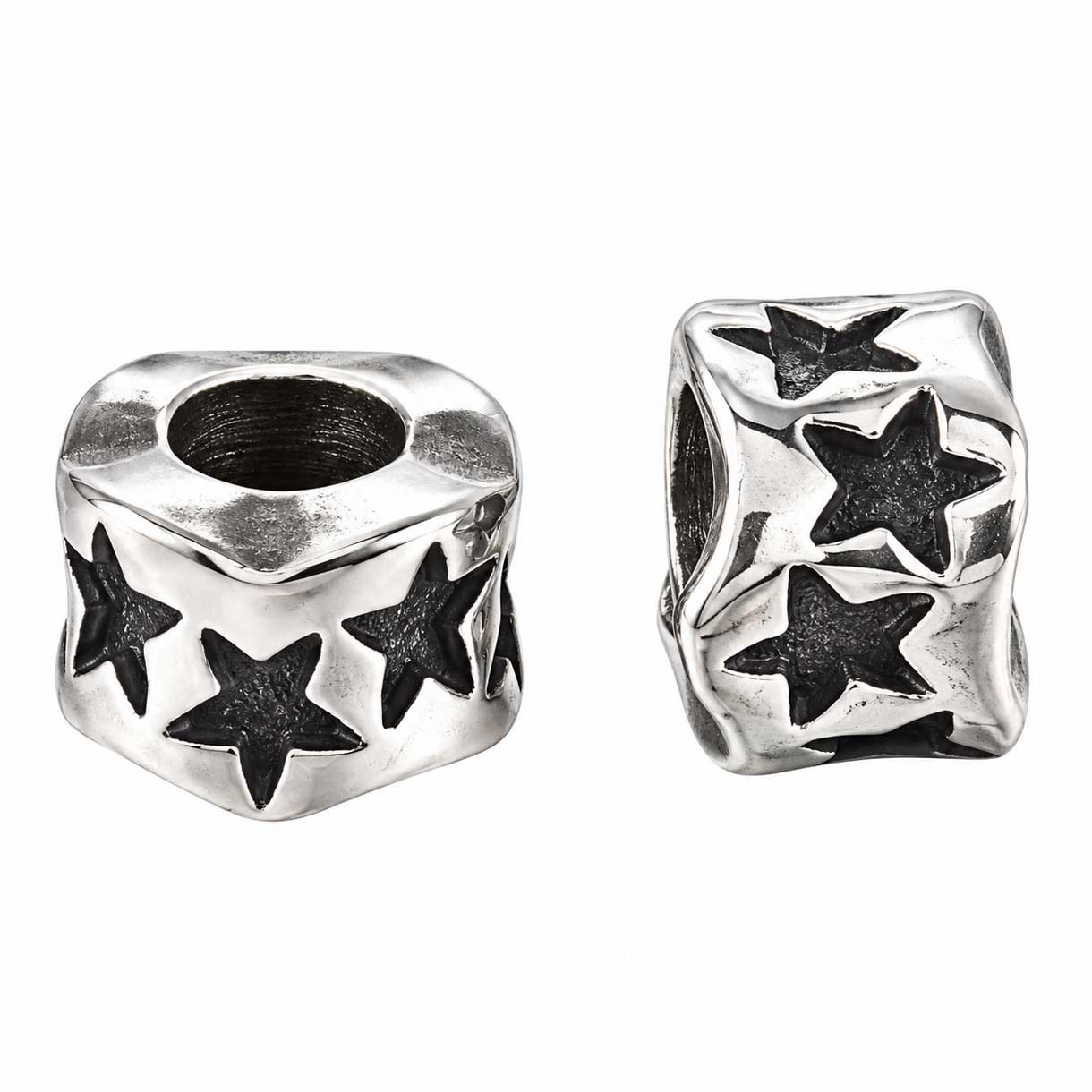 304 Stainless Steel Antique Silver Stars Bead/Charm