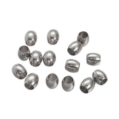 304 Stainless Steel Barrel Bead/Charm (10 pack)