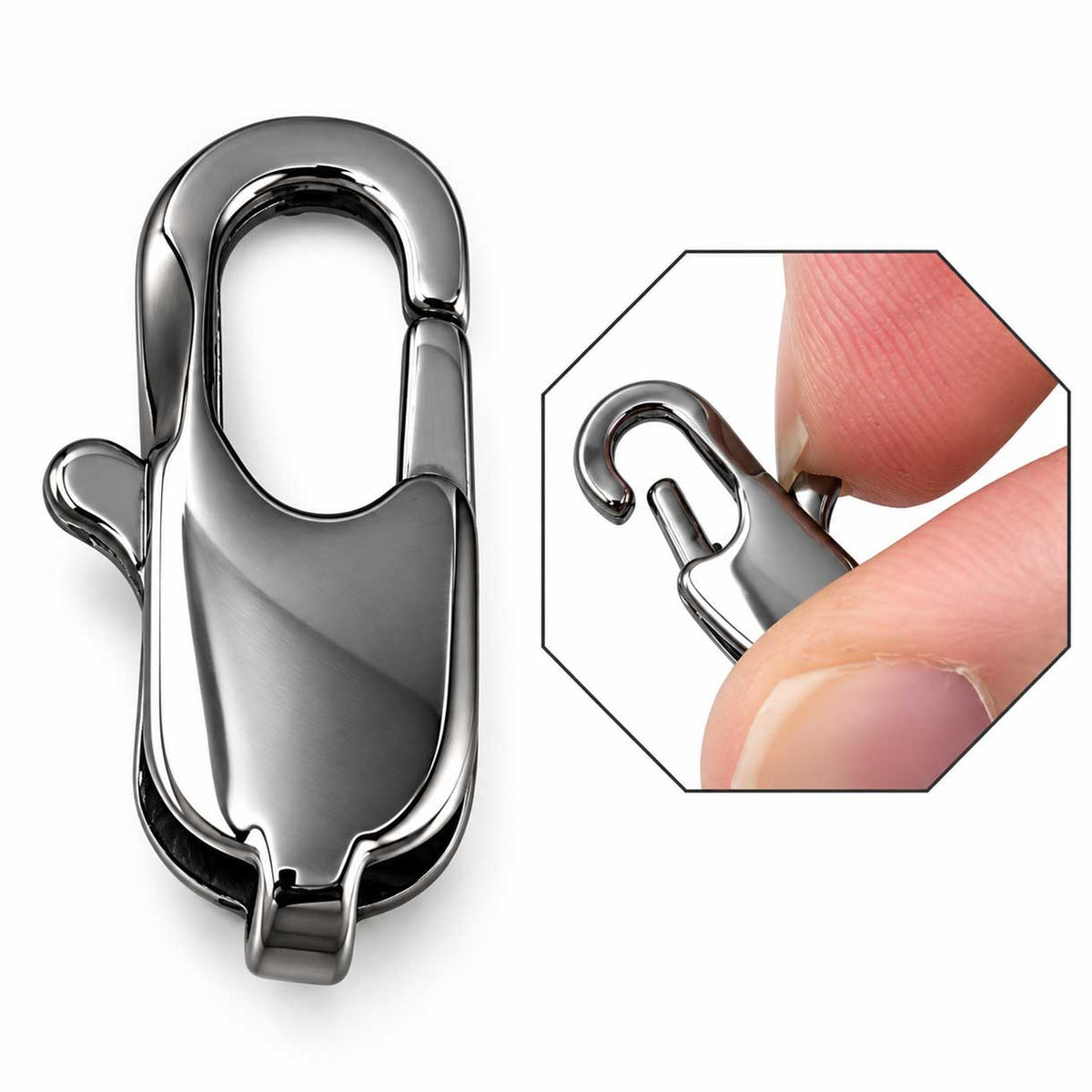 304 Stainless Steel Lobster Claw Clasps 18x9x4 mm Hole: 2x4 mm (5 Pack) 280-