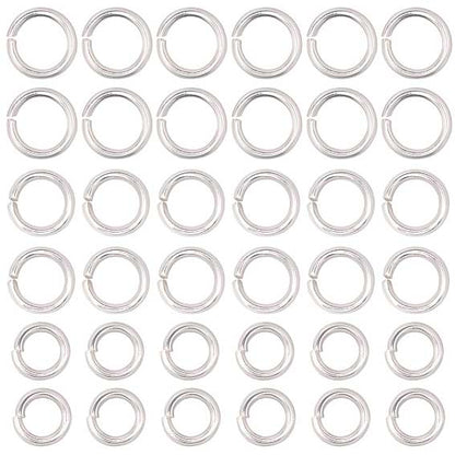 304 Stainless Steel Open Jump Rings 3 Assorted Sizes Aprox. 600 Pcs (1 Set)