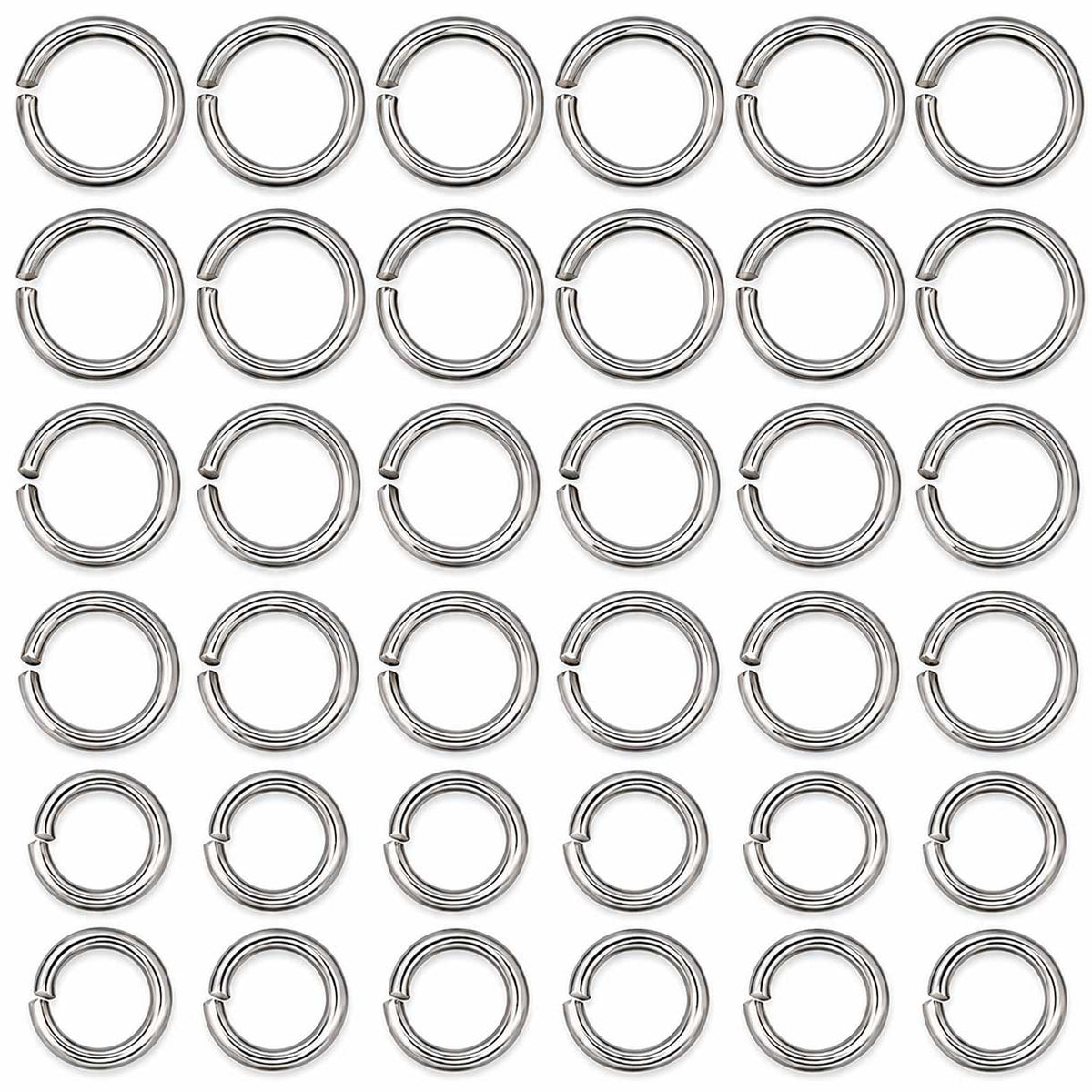 304 Stainless Steel Open Jump Rings 3 Assorted Sizes Aprox. 600 Pcs (1 Set) 280-