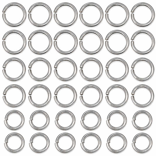 304 Stainless Steel Open Jump Rings 3 Assorted Sizes Aprox. 600 Pcs (1 Set) 280-