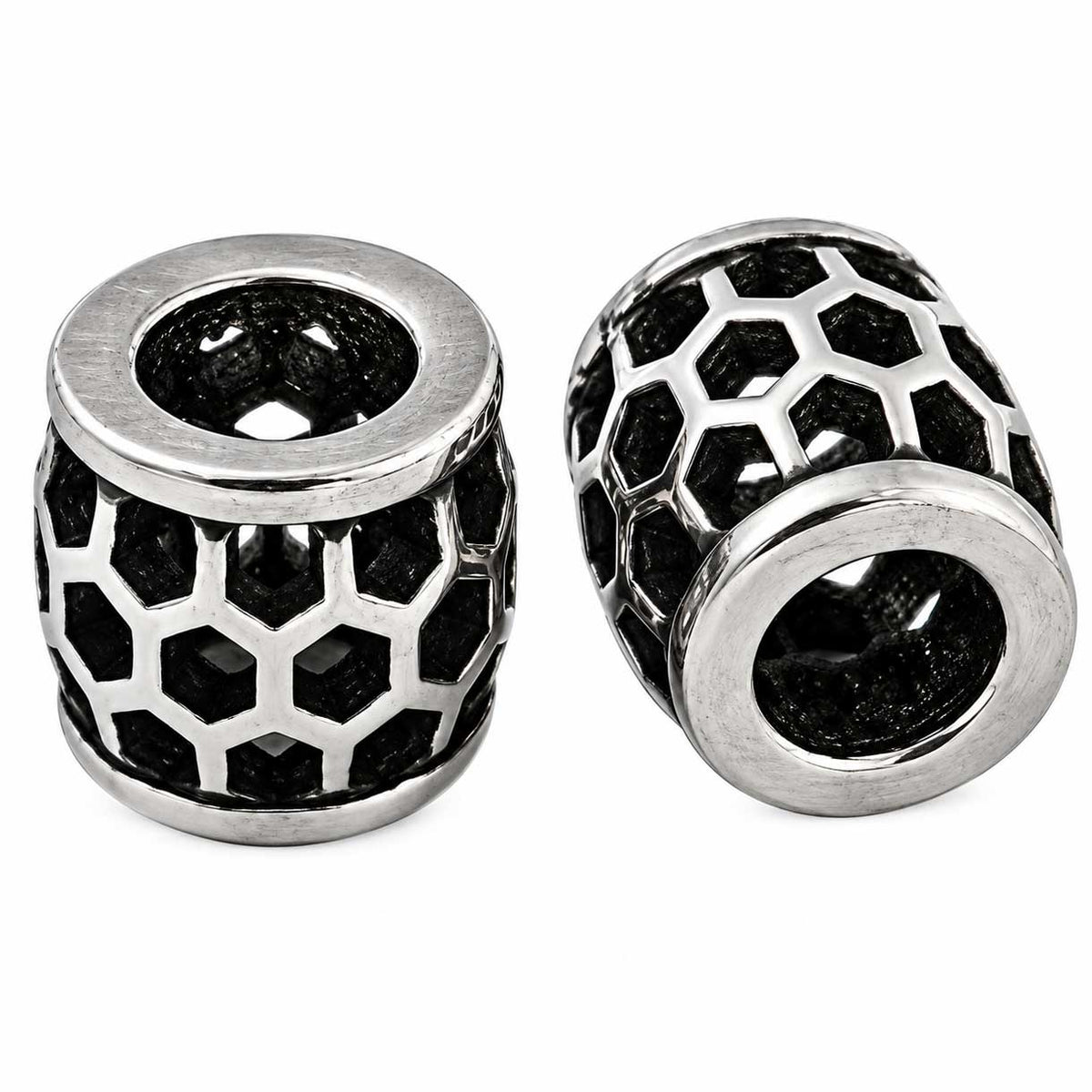 304 Stainless Steel Retro Hollow Barrel Bead/Charm (2 Pack) 280-