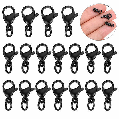 30 Pcs 3 Styles Black 304 Stainless Steel Variety Lobster Claw Set 280-
