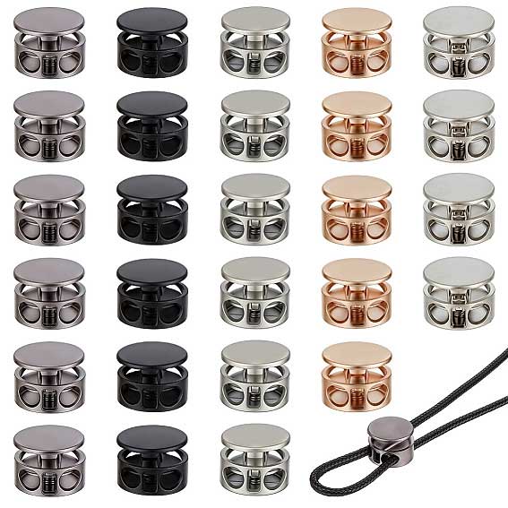 30 Pcs 5 Colors Alloy Round Cord Lock/Stop (1 Set) paracordwholesale