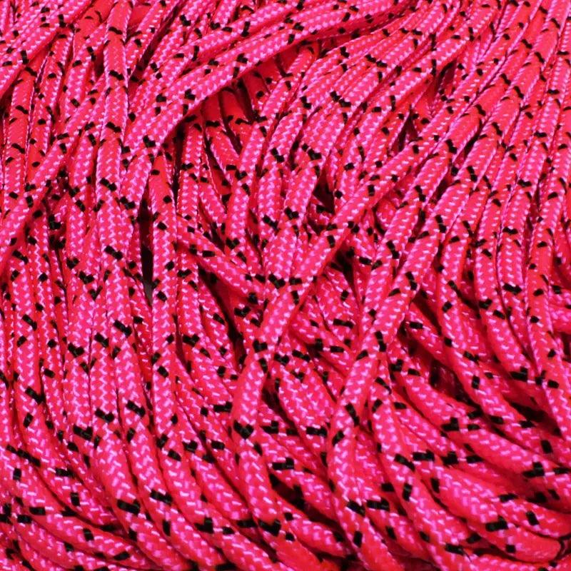 325-3 Paracord Little Black Pink (Neon Pink with Black X) Made in the USA (100 FT.)  163- nylon/nylon paracord