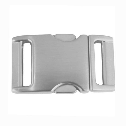 3/4 Inch Satin/Silver Cast Aluminum Side Release Buckle (1 Pack)