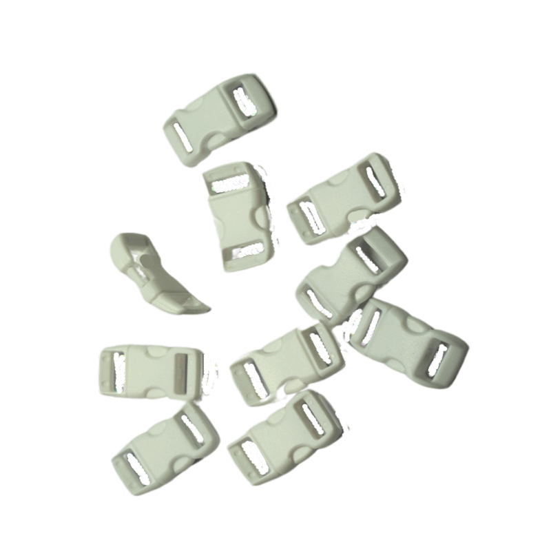 3/8 Inch White Curved Side Release Buckles (10 Pack) - Paracord Galaxy