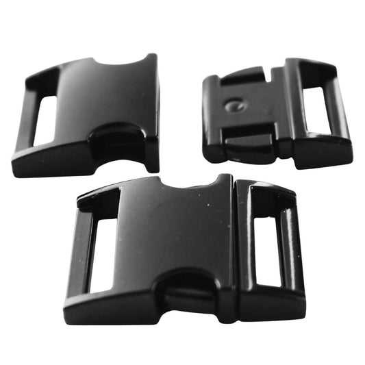 3/4" Black Shinny Finish Metal Side Release Buckle (1 Pack)