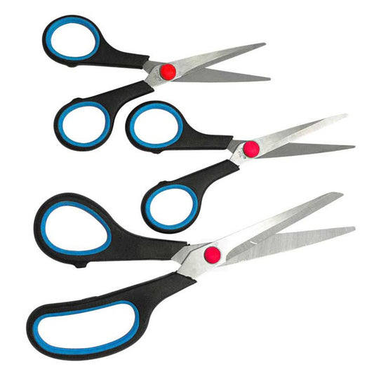 3 Pcs Premium Cushion Grip Scissor Set 1-8", 2-51/2"