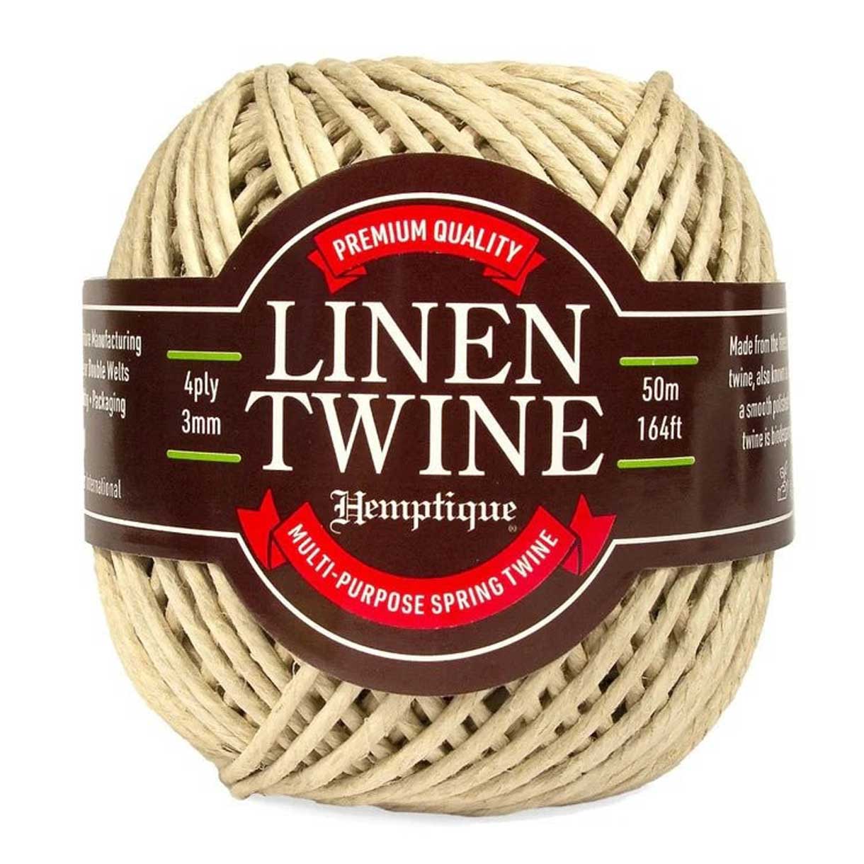 3 mm (1/8") Natural Premium Linen Spring Twine Cord 100 m (327 ft)