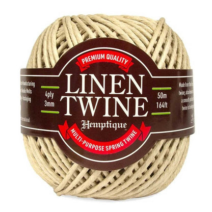 3 mm (1/8") Natural Premium Linen Spring Twine Cord 100 m (327 ft)