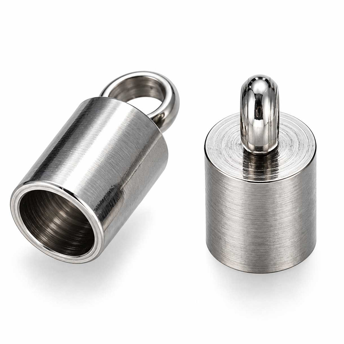 3 mm 304 Stainless Steel Glue In Cord Ends w/Loop (10 Pack) 280-