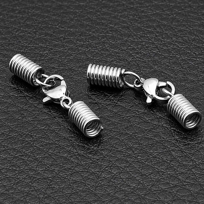 3 mm 304 Stainless Steel Glue In Spring Cord Ends with Lobster Claw (5 Pack) 280-