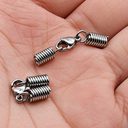 3 mm 304 Stainless Steel Glue In Spring Cord Ends with Lobster Claw (5 Pack) 280-
