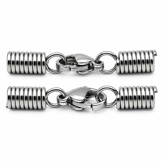 3 mm 304 Stainless Steel Glue In Spring Cord Ends with Lobster Claw (5 Pack) 280-