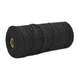 3 mm ((3/32") Black Twisted Cotton Macrame Rope 100 m (109 yd) 280-