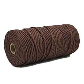 3 mm ((3/32") Coconut Brown Twisted Cotton Macrame Rope 100 m (109 yd) 280-