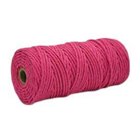 3 mm ((3/32") Deep Pink Twisted Cotton Macrame Rope 100 m (109 yd) 280-