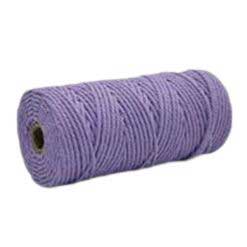 3 mm ((3/32") Lilac Twisted Cotton Macrame Rope 100 m (109 yd) 280-