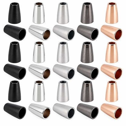 4-7 mm 50 Pcs 5 Colors Alloy Cord Ends