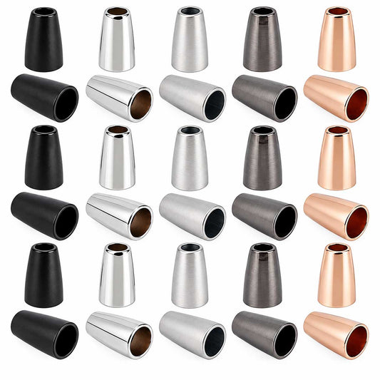 4-7 mm 50 Pcs 5 Colors Alloy Cord Ends 280-