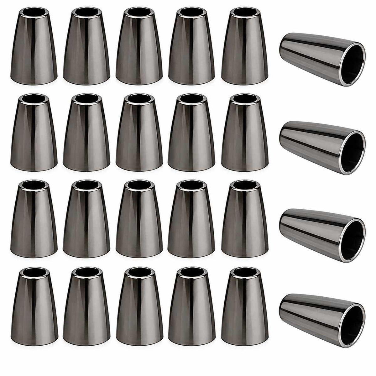4-7 mm Gunmetal Alloy Cord Ends/Caps (10 Pack) 280-